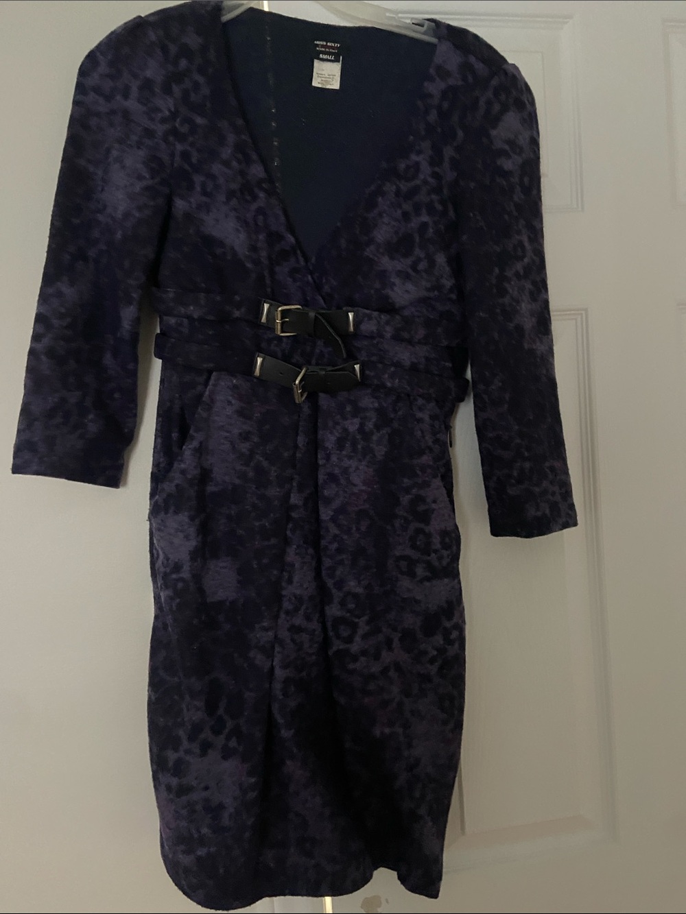 Miss Sixty vintage leopard print purple midi dress